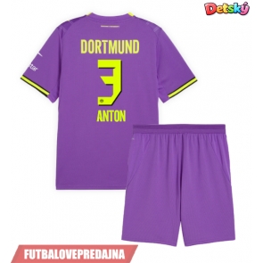 Lacne Dětský Futbalové dres Borussia Dortmund Waldemar Anton #3 2026-27 Krátky Rukáv - Tretina (+ trenírky)